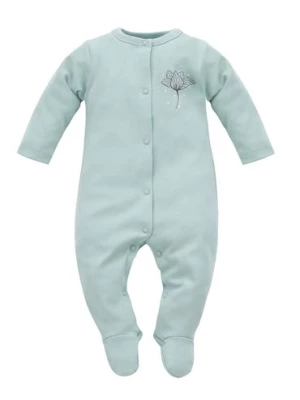 Niebieski bawełniany pajac niemowlęcy z nadrukiem Pinokio