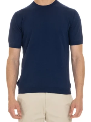 Niebieski Bawełniany Sweter T-shirt Polo Tagliatore