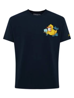 Niebieski Bawełniany T-shirt Ducky Gin Tonic MC2 Saint Barth
