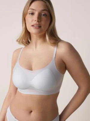 Niebieski Bezszwowy Biustonosz Bez Fiszbin z Usztywnianymi Miseczkami Leavessa love magnolia