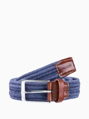 Niebieski elastyczny pasek męski premium rozmiar l Puccini