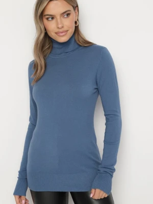 Niebieski Golf Sweter z Wiskozą i Kaszmirem Zailaya Tandem