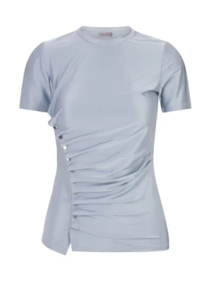 Niebieski Jedwabny Drape Top Paco Rabanne