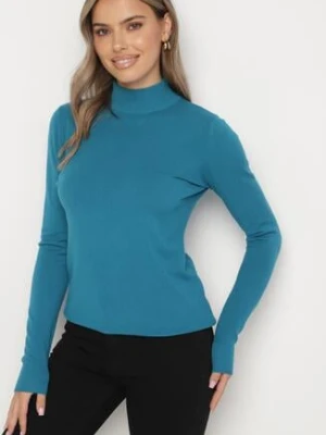 Niebieski Klasyczny Półgolf z Domieszką Kaszmiru Zailena tandem