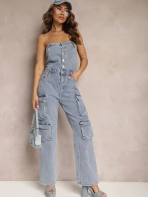 Niebieski Kombinezon z Długimi Nogawkami Zapinany na Guziki Liaressa milas91