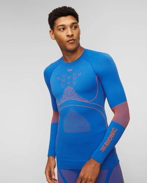 Niebieski Longsleeve Termoaktywny Męski X-bionic Energy Accumulator 4.0 Lg Sl