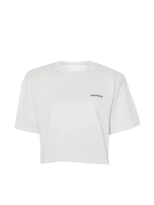 Niebieski Maxi Tee Crop T-shirt Halfboy