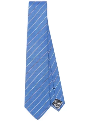Niebieski Męski Krawat Multi Strap PS By Paul Smith