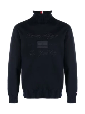 Niebieski Męski Sweter Tommy Hilfiger