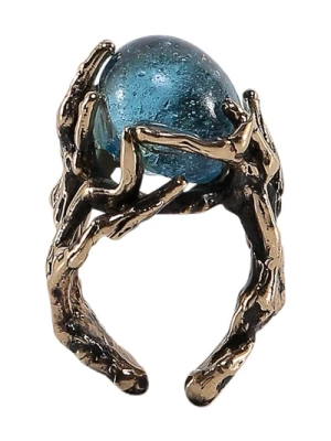 Niebieski Metalowy Pierścień Elegancki Styl Axum