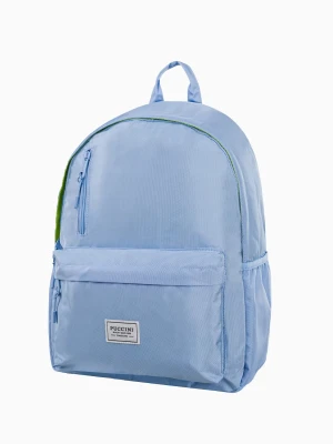 Niebieski młodzieżowy plecak z neonową podszewką Puccini