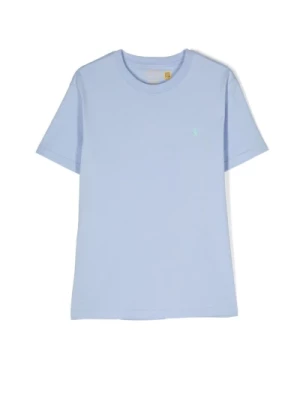 Niebieski Polo T-shirt z Haftem Pony Ralph Lauren