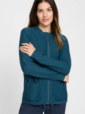 Niebieski sweter damski Henny zapinany na suwak - Neo Comfort Olsen