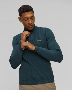 Niebieski Sweter Męski Aeronautica Militare