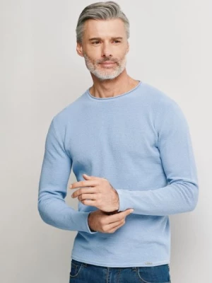 Niebieski sweter męski basic OCHNIK