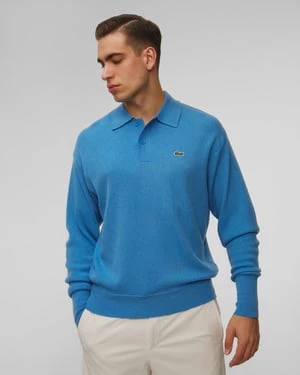 Niebieski Sweter Polo Męski Lacoste Ah0582