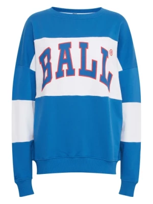 Niebieski Sweter z Fajnym Nadrukiem Ball