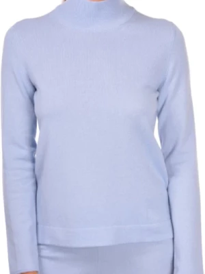 Niebieski Sweter z Kaszmiru o Minimalistycznym Designie Paolo Fiorillo Capri