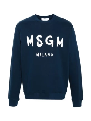 Niebieski Sweter z Logo Msgm