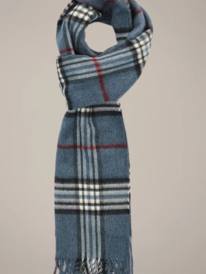 Niebieski Szal w Kratę Unisex Lancerto