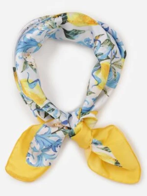 Niebieski Szalik Apaszka w Owocowy Wzór Rayhelle