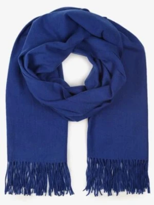 Niebieski Szalik Długi z Frędzlami z Domieszką Wełny Torilisa