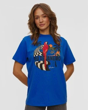Niebieski T-shirt Damski Farm Rio