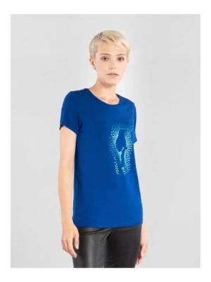Niebieski T-shirt damski z wilgą OCHNIK