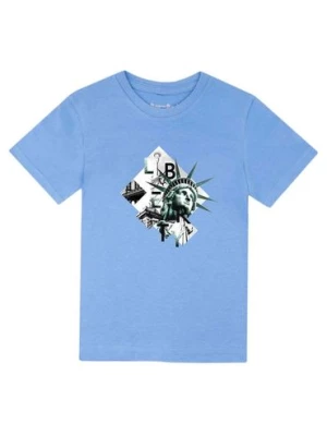 Niebieski t-shirt dla chłopca z bawełny Tup Tup Statua Wolności