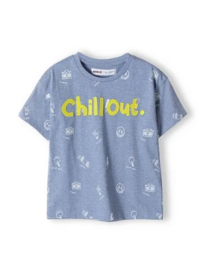 Niebieski t-shirt dzianinowy dla niemowlaka- Chillout Minoti