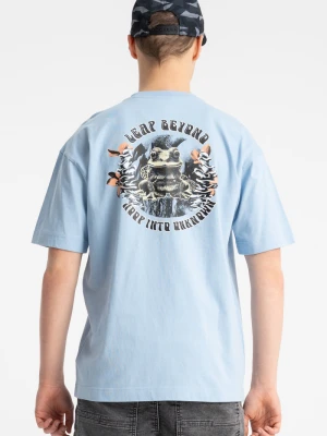 T-shirt chłopięcy loose z nadrukiem Reporter