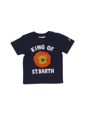 Niebieski T-shirt Polo z logo Saint Barth