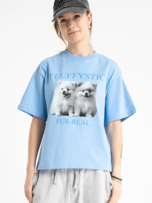 T-shirt dziewczęcy regular z nadrukiem piesków Reporter