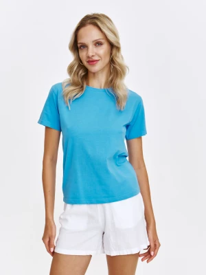 Niebieski t-shirt z krótkim rękawem Top Secret