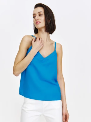 Niebieski top na ramiączkach Top Secret