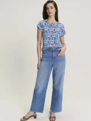Niebieski top z kwiatowym wzorem Greenpoint