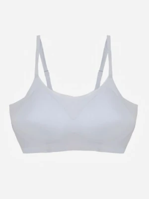 Niebieski Usztywniany Biustonosz o Bezszwowym Wykończeniu Bez Fiszbin Leanoreth