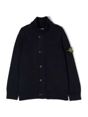 Niebieski Wełniany Sweter dla Chłopców Stone Island