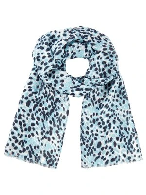 Niebieski wiskozowy szal damski w cętki – Neo Comfort Olsen
