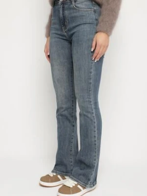 Niebieskie Bawełniane Jeansy Dzwony z Regularnym Stanem Zenorra hello miss