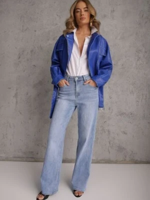 Niebieskie Bawełniane Jeansy High Waist Wide Leg Cariloth daysie