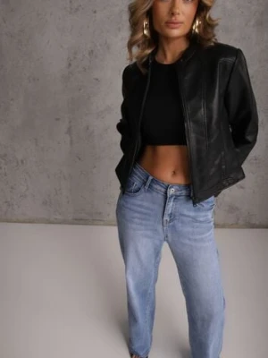 Niebieskie Bawełniane Jeansy High Waist z Szerokimi Nogawkami Zaeherris daysie