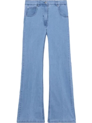 Niebieskie Bawełniane Jeansy z Prostą Nogawką i Logo Stella McCartney