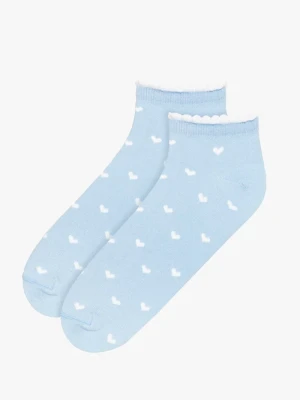 Niebieskie bawełniane skarpety w serduszka Ryłko