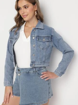 Niebieskie Bawełniane Spódnico-Szorty o Asymetrycznym Kroju Finavia elsa.m by may