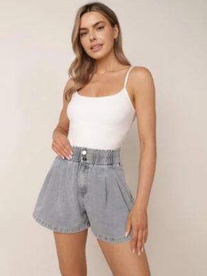 Niebieskie Bawełniane Szorty Casual Jeansowe o Luźnym Kroju Feanyre elsa.m by may