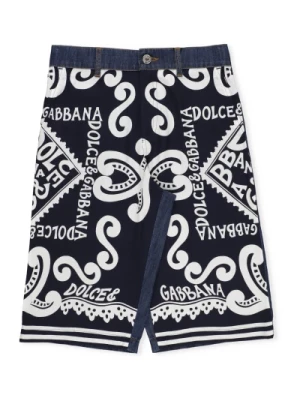 Niebieskie Bawełniane Szorty dla Chłopców Dolce & Gabbana