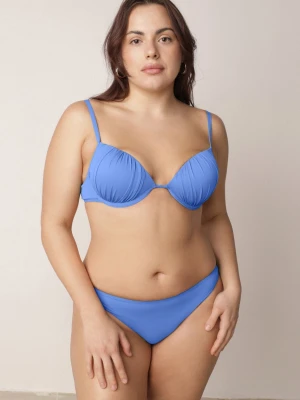 Niebieskie Bikini Marszczony Biustonosz i Klasyczne Majtki Figi Mhyrera Swest
