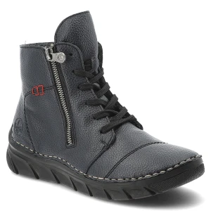 Niebieskie Botki Rieker Ocieplane Obuwie Damskie