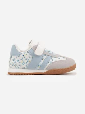 Niebieskie Buty Sportowe Sneakersy z Kolorowymi Wstawkami i Zapięcem na Rzep Exvia